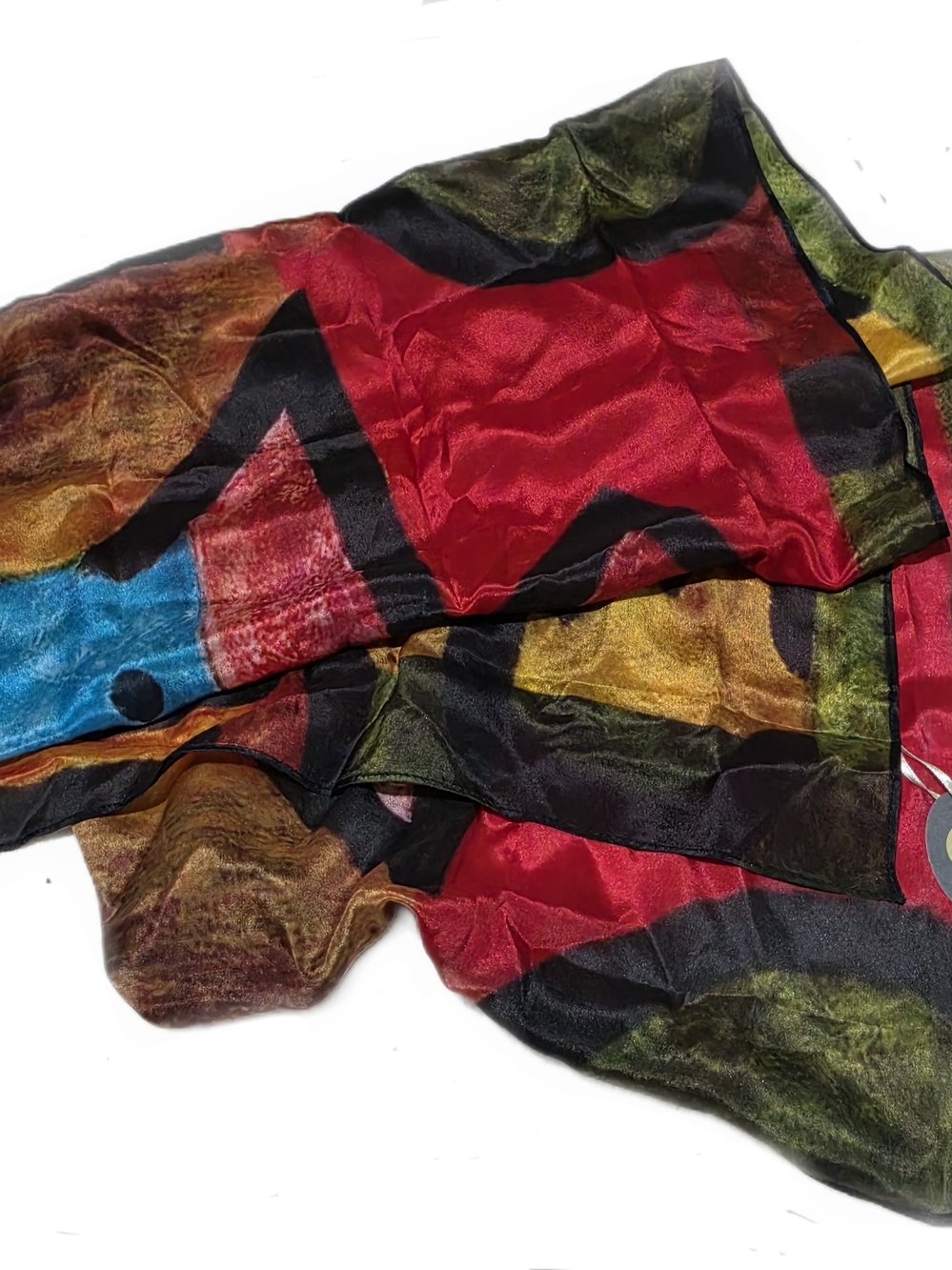 Silk Multicolor Abstract Pattern Lightweight Scarf - Cocoon House